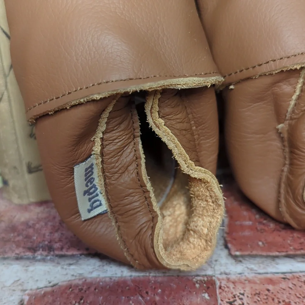 Mepiq Brown Leather Baby Walker Shoes 6-12 Mos.